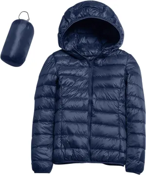 Womens Winter Waterproof Ski Jackets Hooded Lightweight Packable Puffer Jacket Down Coats Windproof Warm Trench Coat
