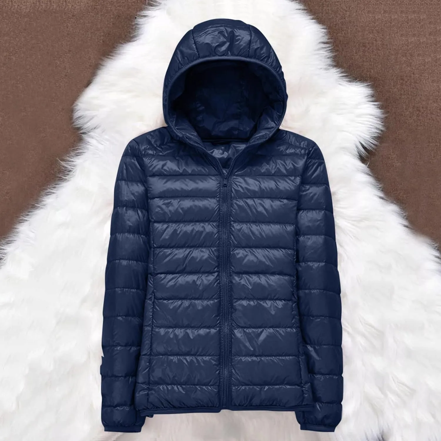 Womens Winter Waterproof Ski Jackets Hooded Lightweight Packable Puffer Jacket Down Coats Windproof Warm Trench Coat