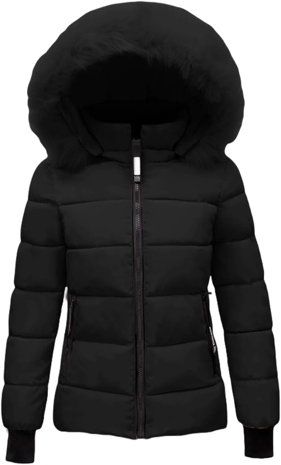 Womens Winter Windproof Warm Down Coats Thicken Parka Overcoat Puffer Qulited Jacket with Removable Hood