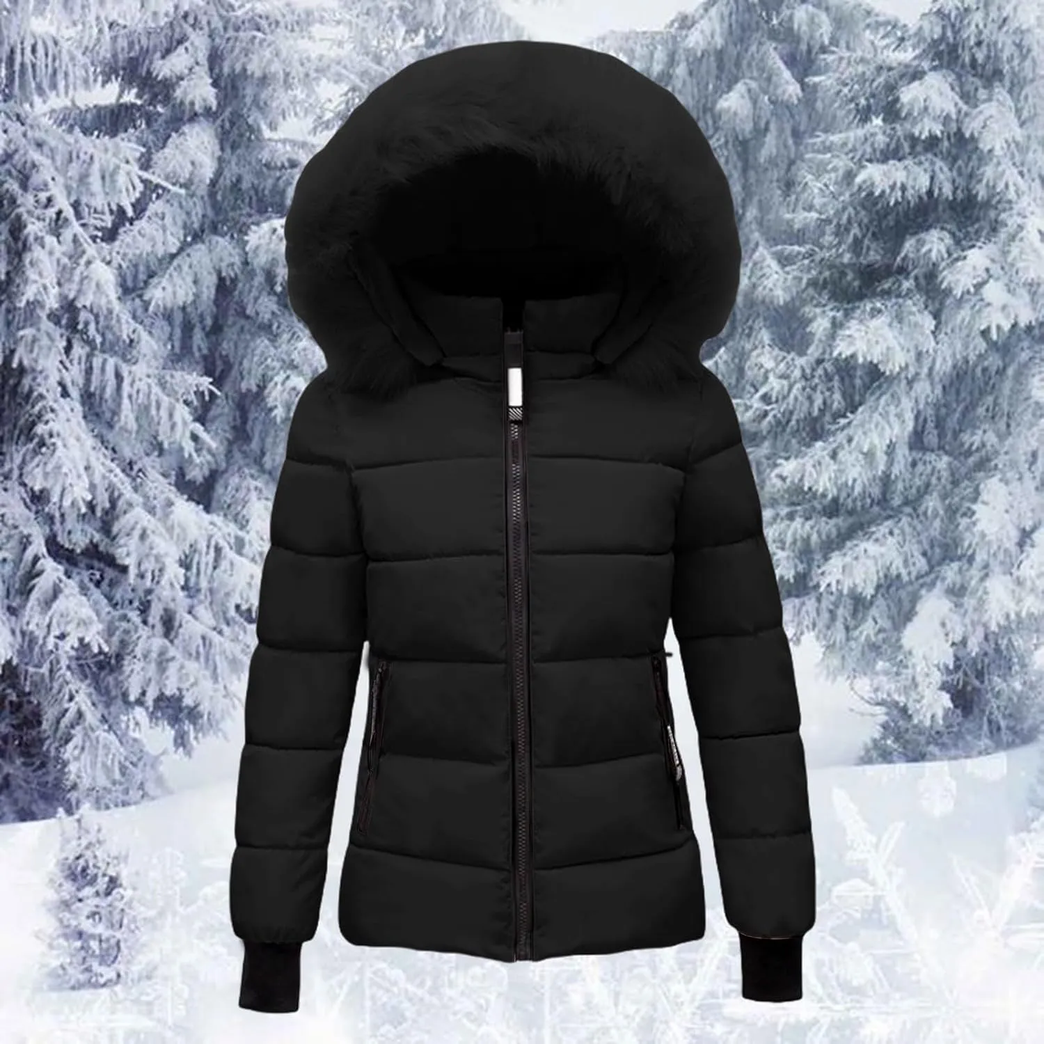Womens Winter Windproof Warm Down Coats Thicken Parka Overcoat Puffer Qulited Jacket with Removable Hood