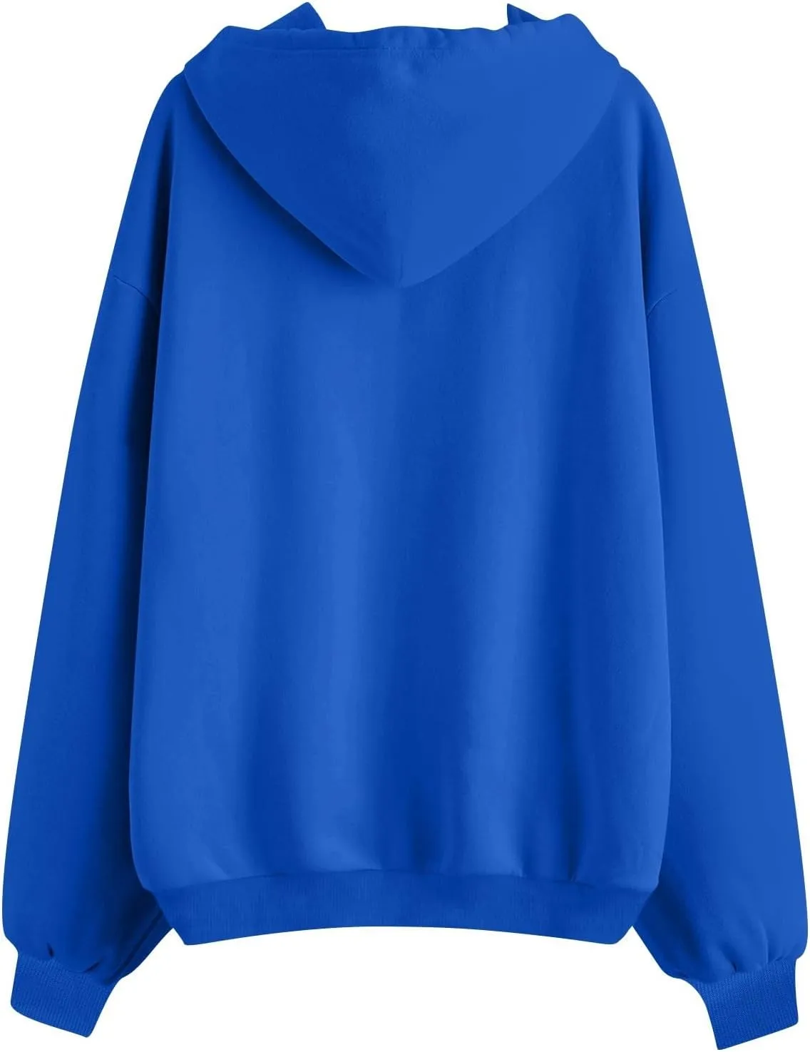 Womens Zip Up Jacket Oversized Full Zip Up Pullover with Hooded Casual Ribbed Cuffs Sweatshirts with Pockets