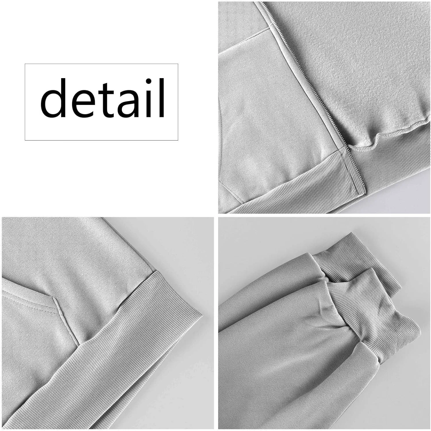 Womens Zip Up Jacket Oversized Full Zip Up Pullover with Hooded Casual Ribbed Cuffs Sweatshirts with Pockets