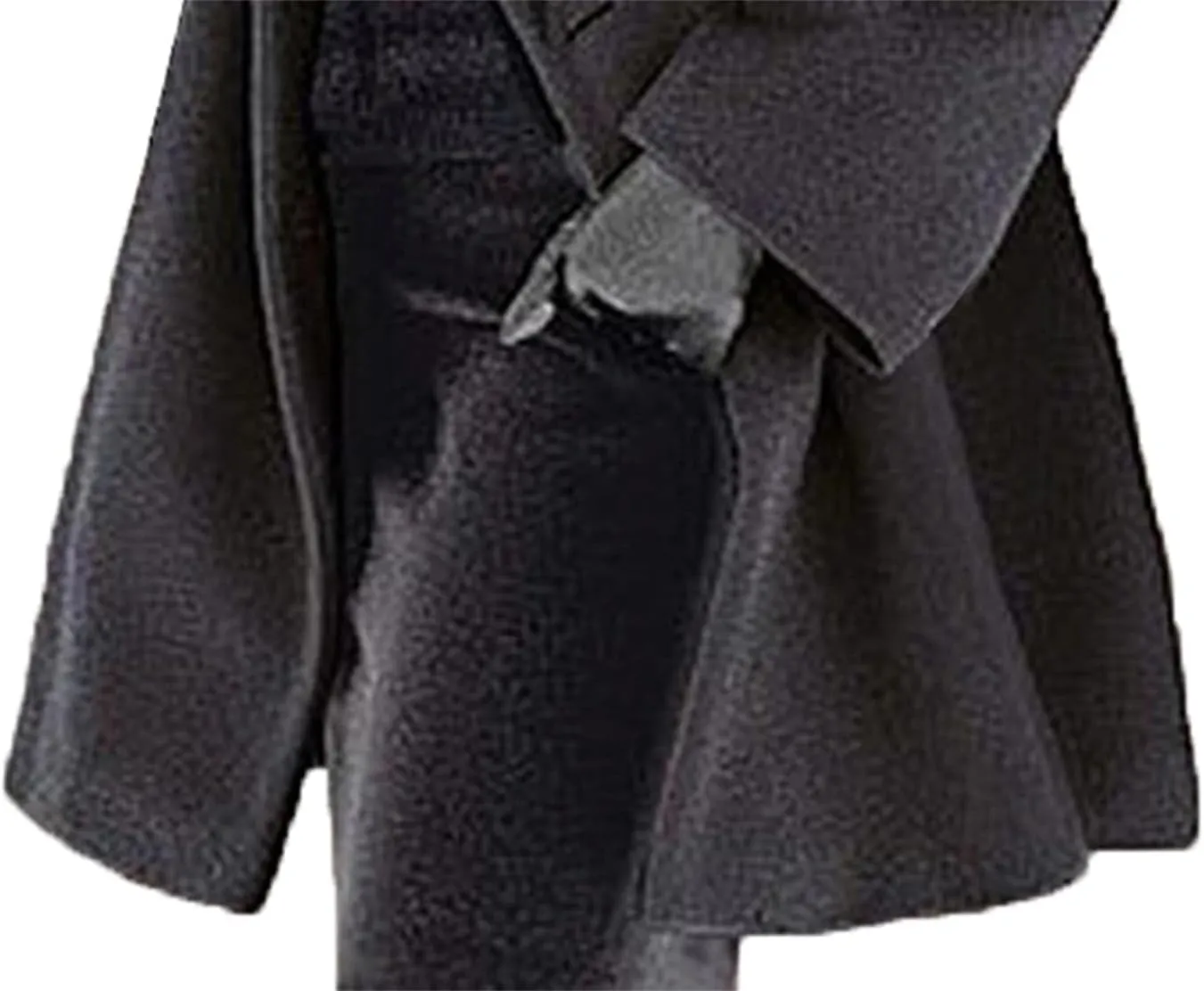 Wool Blend Trench Coat Women Casual Double Breasted Mid Long Pea Coats Winter Warm Jacket Overcoat Outerwear