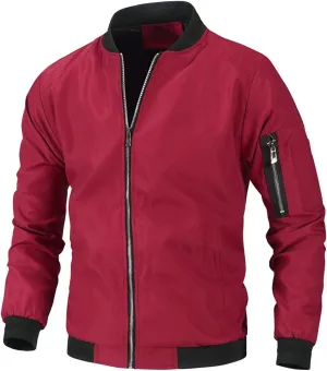Ymosrh Men's Casual Jackets Lightweight Windproof Bomber Jacket Full Zip Winter Warm Coats Outwear Chaqueta, XXXL-L6
