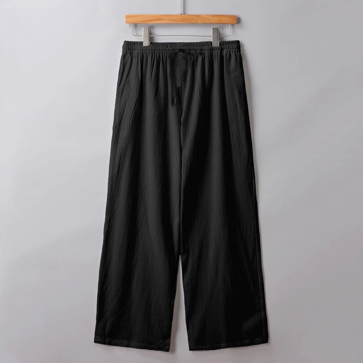 Ymosrh Men's Pants Plus Size Loose Drawstring Casual Pants Linen Breathable Sports Pants Joggers, S-5XL