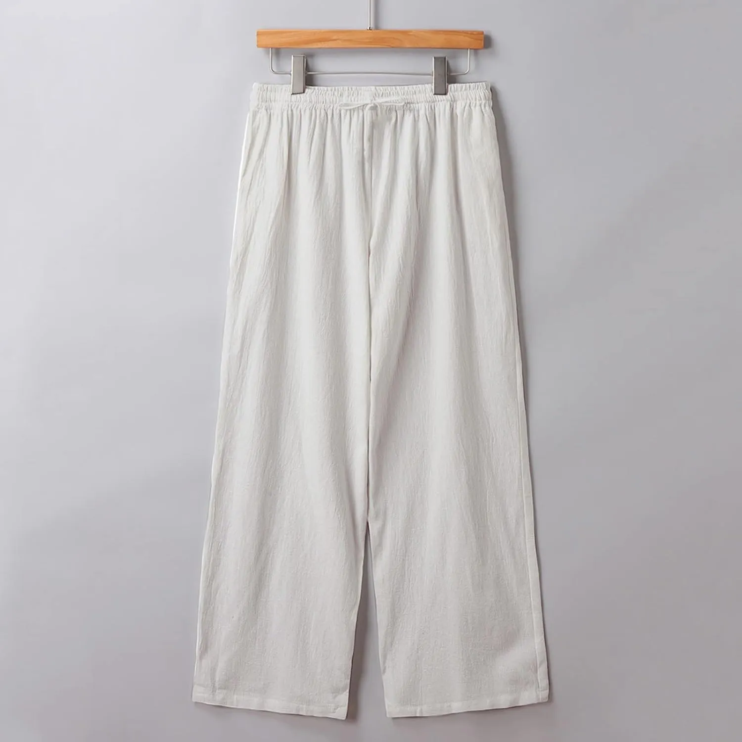 Ymosrh Men's Pants Plus Size Loose Drawstring Casual Pants Linen Breathable Sports Pants Joggers, S-5XL
