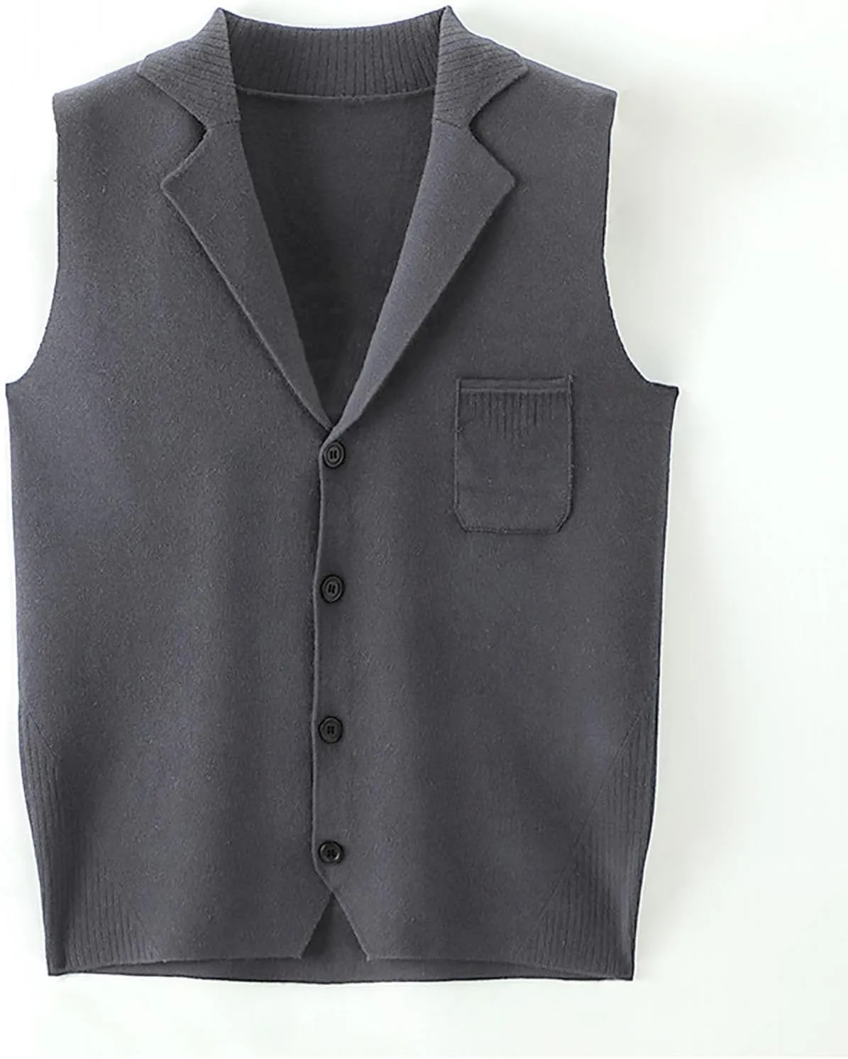 yoeasy Men's Cashmere Wool Blended Button Vest Relax Fit Lightweight V-Neck Sweater Cardigan Sweater