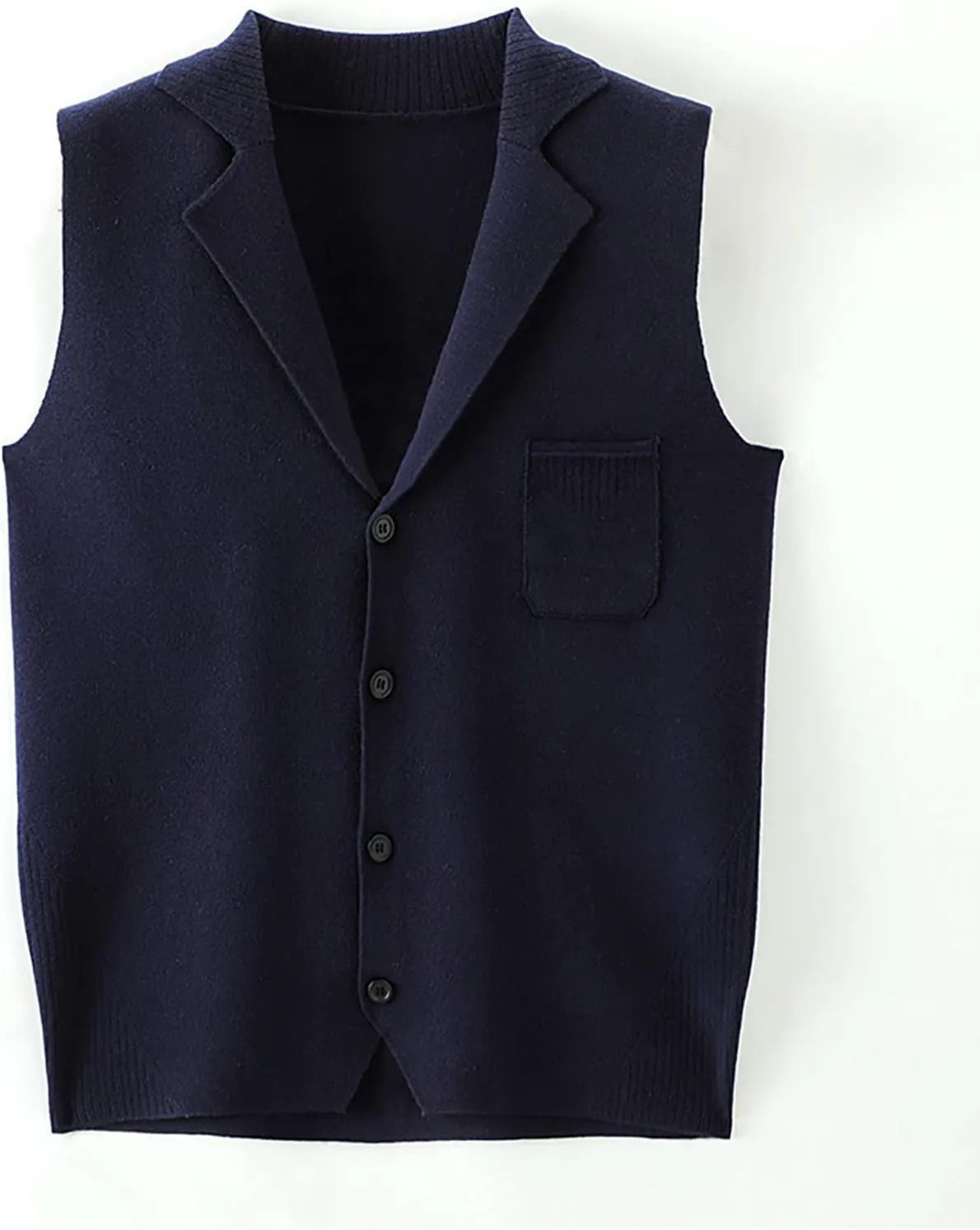 yoeasy Men's Cashmere Wool Blended Button Vest Relax Fit Lightweight V-Neck Sweater Cardigan Sweater