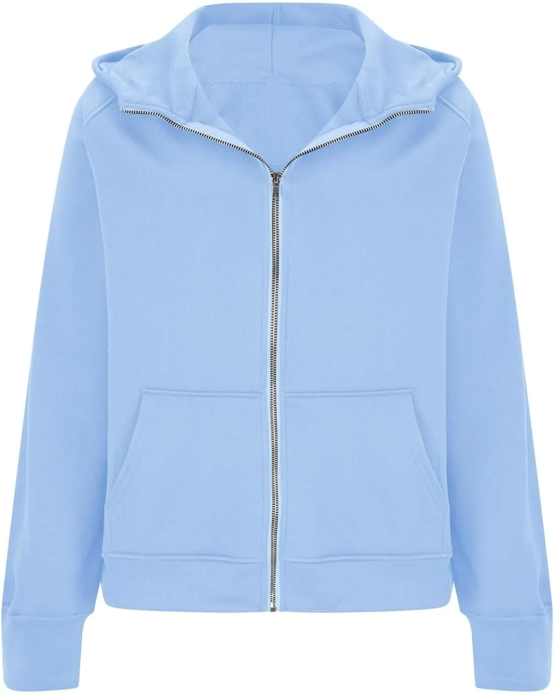 Zip Up Hoodie for Women Long Sleeve Zip Up Lightweight Sweatshirts Casual Loose Fit Plain Hoodie with Thumb Hole