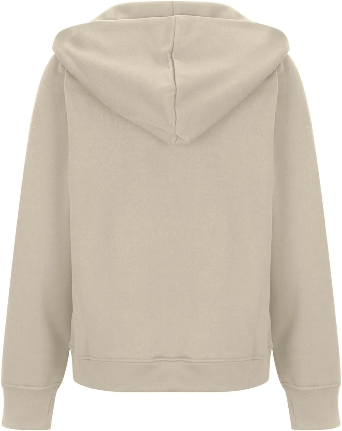 Zip Up Hoodie for Women Long Sleeve Zip Up Lightweight Sweatshirts Casual Loose Fit Plain Hoodie with Thumb Hole