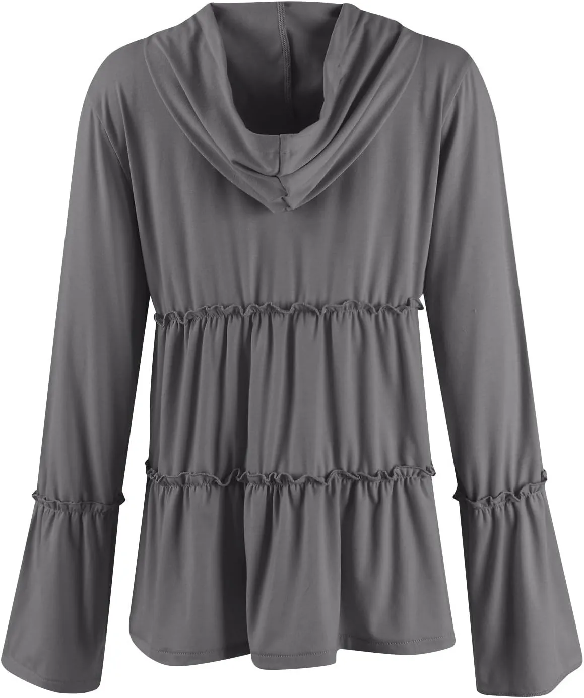 Zip Up Hoodie Women Casual Lightweight Athletic Sweat Peplum Zip Up Jackets Cute Tiered Ruffle Sweatshirt Hoodies