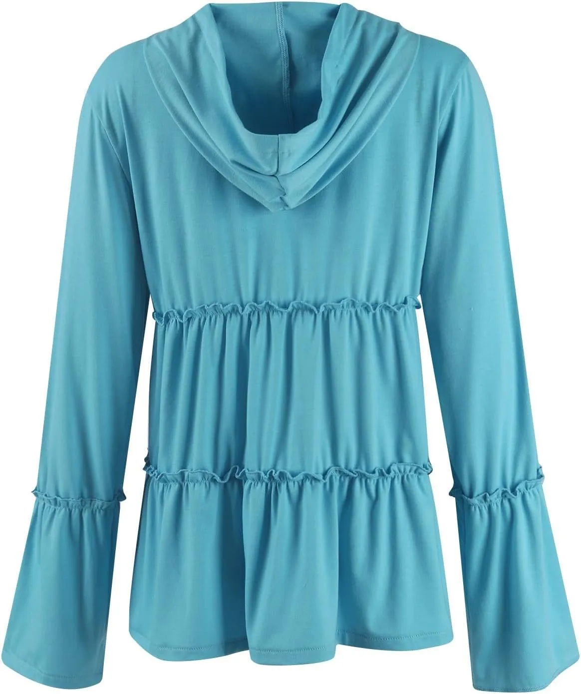 Zip Up Hoodie Women Casual Lightweight Athletic Sweat Peplum Zip Up Jackets Cute Tiered Ruffle Sweatshirt Hoodies