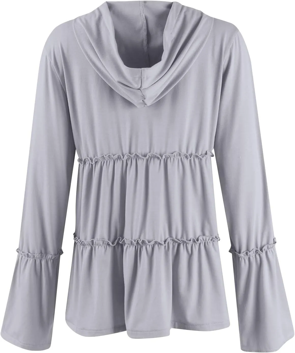 Zip Up Hoodie Women Casual Lightweight Athletic Sweat Peplum Zip Up Jackets Cute Tiered Ruffle Sweatshirt Hoodies