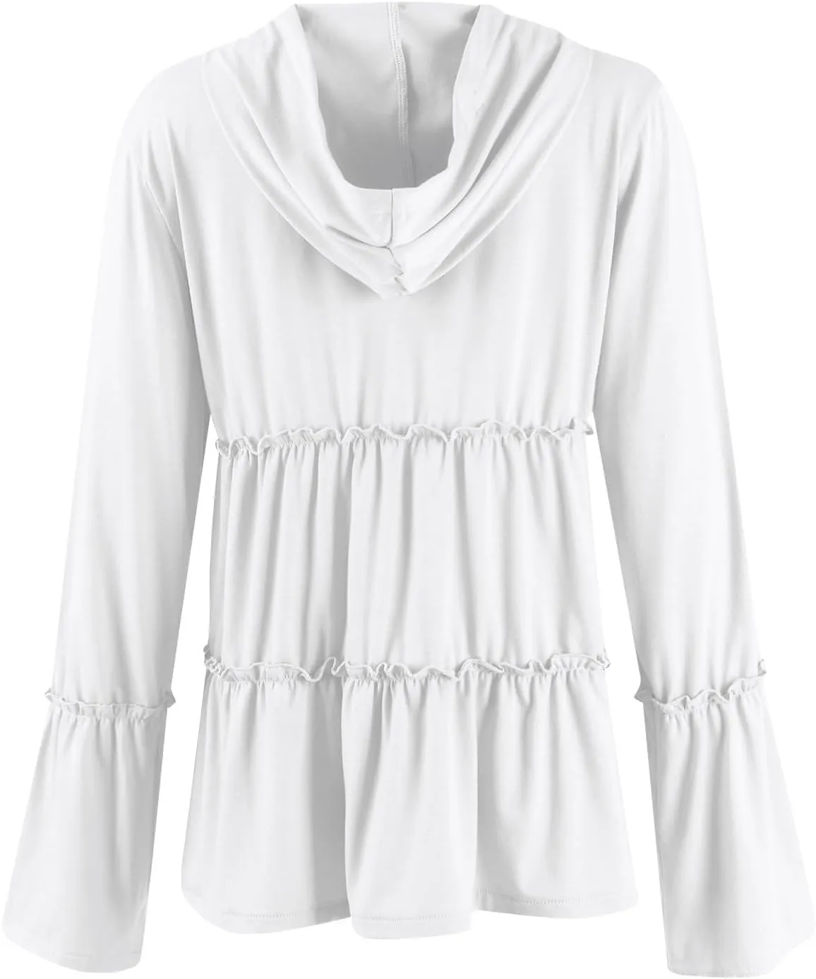 Zip Up Hoodie Women Casual Lightweight Athletic Sweat Peplum Zip Up Jackets Cute Tiered Ruffle Sweatshirt Hoodies