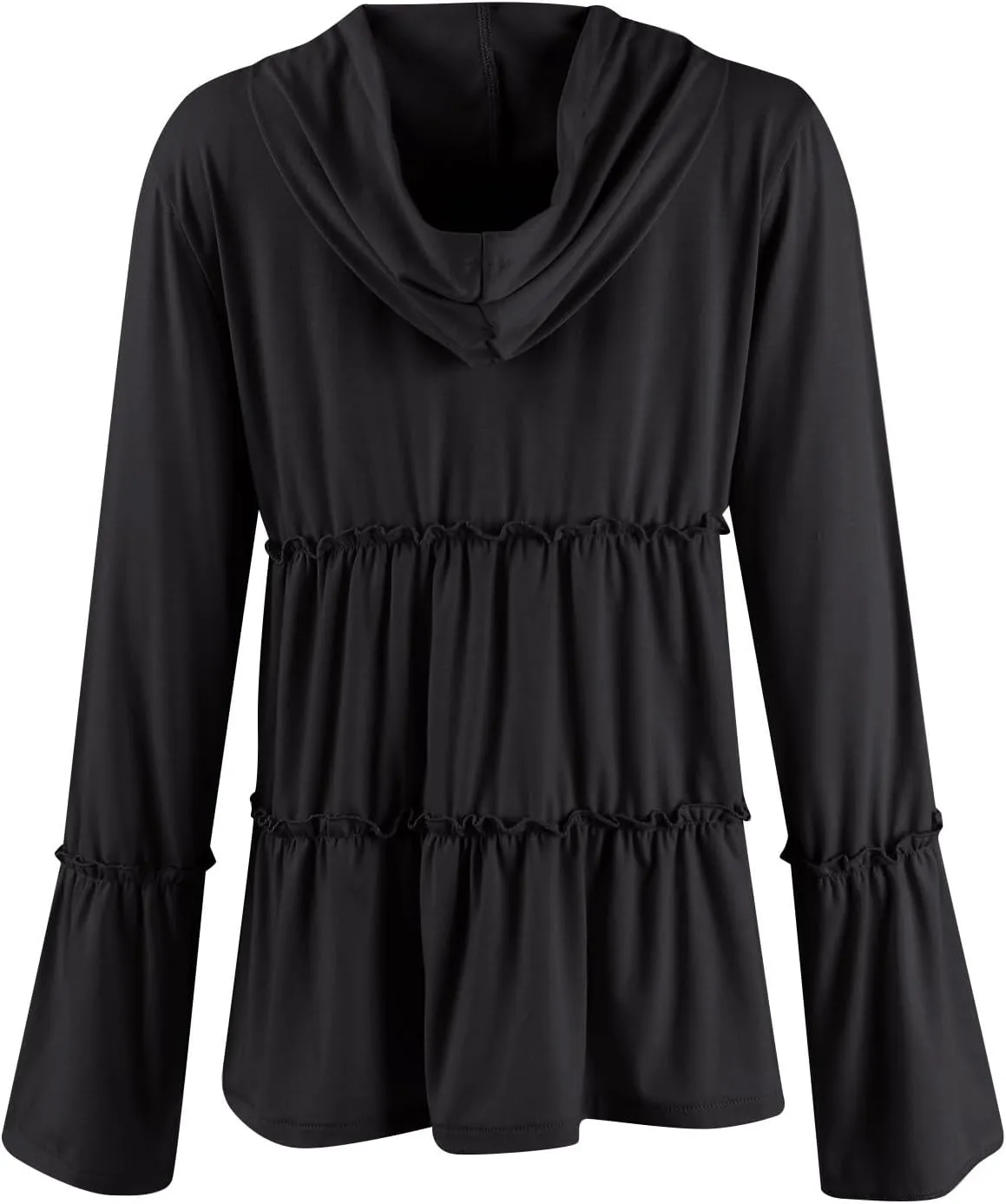 Zip Up Hoodie Women Casual Lightweight Athletic Sweat Peplum Zip Up Jackets Cute Tiered Ruffle Sweatshirt Hoodies