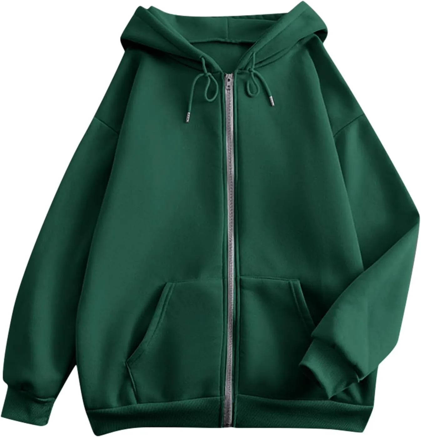 Zip Up Hoodie Women Fall Fashion 2024 Long Sleeve Zip Up Lightweight Sweatshirts Loose Fit Workout Plain Hoodie